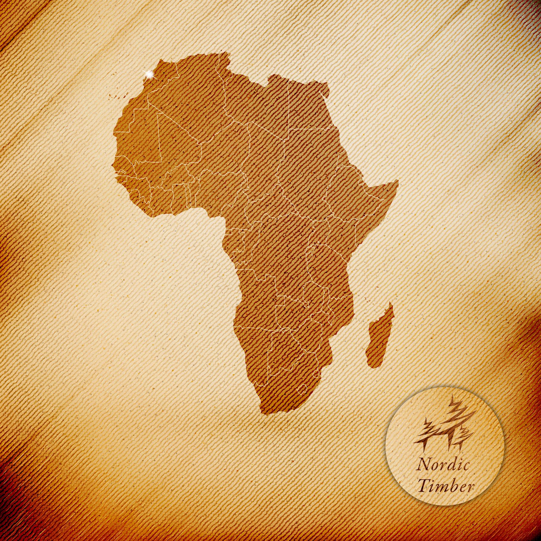 Carte de l’Afrique gravée sur bois